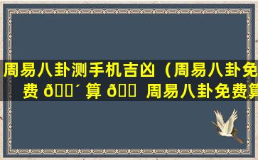 周易八卦测手机吉凶（周易八卦免费 🐴 算 🐠 周易八卦免费算命）